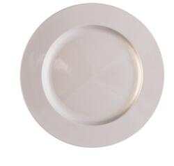  Tányér műanyag kerek S műanyag, 22x22x2 cm, fényes ezüst (P0001-22)