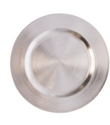  Tányér műanyag kerek L műanyag, 33x33x2 cm, ezüst (P0001-33)