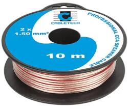 Cabletech KAB0397 Hangszórókábel, transzparens, réz-alumínium CCA, 2x1, 5mm2, 10m/tekercs (KAB0397)