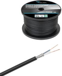 Azusa KAB0607-M Professzionális sztereó mikrofonkábel, réz, fekete, 2 eres árnyékolt, 6mm, /méter (KAB0607)