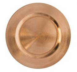 Tányér műanyag kerek S műanyag, 22x22x2 cm, fényes bronz (P0001-22)
