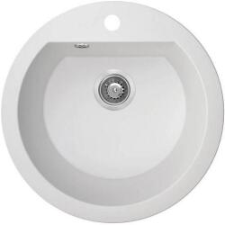 Laveo SRD_680T - LAVEO DAFNE 510X510 egymedencés gránit kerek mosogató fehér (SRD_680T)