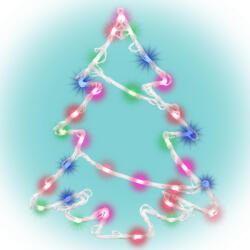 Somogyi Elektronic KID 502 B/M fenyőfa ablakdísz, 35 db színes LED, 3 funkció, kapcsolható (KID-502-B-M)