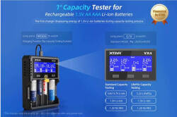XTAR VX4 1, 2V/1, 5V/3, 2V/3, 6V/3, 7V NiMh/NiCD/LiFePo4/Li-ion akkumulátor töltő (Xtar-VX4)