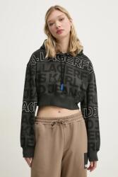 Karl Lagerfeld Jeans pamut melegítőfelső fekete, női, mintás, kapucnis, A1W20067 - szürke M