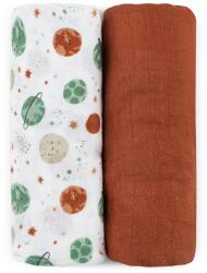 Petite&Mars Misty bambusz muszlin fürdőlepedő 120x120cm, Celestial Planets, 2db