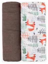 Petite&Mars Misty bambusz muszlin fürdőlepedő 120x120cm, Forest Fox, 2db