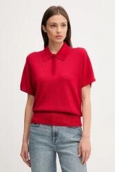 Tommy Hilfiger póló selyemkeverékkel piros, WW0WW45652 - piros S