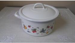 Bara és Bara Zománcozott magas lábas fedővel 22 cm gyümölcs motívummal (BR100)