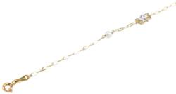Ékszershop Őzikés gyöngyös gyermek arany karlánc (1330114)