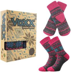 Fuski BOMA s. r. o Téli kötött zokni és ujjatlan kesztyű szett - Sötétszürke melírozott | 39-42 (117524)