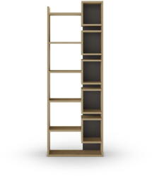 Marckeric Етажерка за книги в дъбов декор в черен и естествен цвят 60x168, 5 cm Eladi - Marckeric (17226)