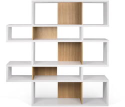 TemaHome Бяла етажерка за книги с дъбови детайли Лондон - TemaHome (9500.319709)