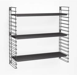 Metaltex Рафт на 3 нива с черни рафтове , ширина 70 см Libro - Metaltex (377603 006)