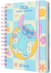  Grupo Erik spirálos határidőnapló (A5), heti, Stitch, 2026 (AAKSVA52601)