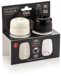  IRIS C-00201 Star üveg fűszerszóró szett 2 darabos 2*200ml, fekete vagy elefántcsont színű (C-00201)