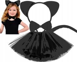 del-sol Cica szett Fekete macska fejpánt csokornyakkendő farok jelmez (5907554472763)