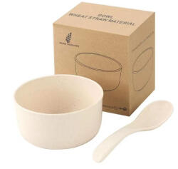  TOO KT-111-V bézs búzaszalma műanyag tál/kanál készlet, 11.3×6 cm (KT-111-V) - mixershop