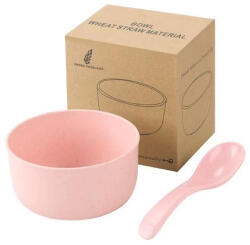  TOO KT-111-P rózsaszín búzaszalma műanyag tál/kanál készlet, 11.3×6 cm (KT-111-P) - mixershop