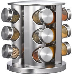 IRIS KT-012 forgatható 12 részes üveg fűszertartó készlet (KT-012) - mixershop
