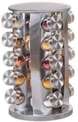 Iris KT-012-S forgatható 20 részes üveg fűszertartó készlet (KT-012-S) - mixershop