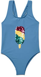 Tchibo - Gyerek fürdőruha átfordítható flitterekkel - lány - méret 86/92 - kék