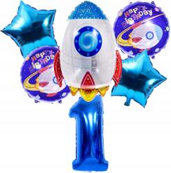  Lufik 1. Születésnap Fiú Rakéta Kék