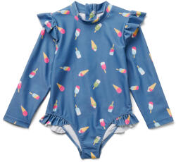 Tchibo - Gyerek fürdőruha 80-as fényvédő faktorral - lány - méret 110/116 - kék/mintás