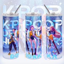Deconline Crafts Személyre szabható KPOP "Démonadászok" HD fém Termosz / tumbler egyedi névvel 600 ml (DO59427-TUMBLER-600)