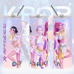 Deconline Crafts Személyre szabható KPOP "Démonadászok" PINK fém Termosz / tumbler egyedi névvel 600 ml (DO59428-TUMBLER-600)