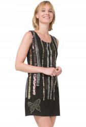 Desigual barna ruha, flitteres, 36-os méretű, ujjatlan (192922)