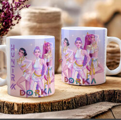 Deconline Crafts Egyedi neves KPOP "Démonadászok" PINK bögre személyre szabható fehér (DO59428-CERAMIC-MUG)