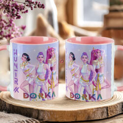 Deconline Crafts Egyedi neves KPOP "Démonadászok" PINK bögre személyre szabható rózsaszín (DO59428-PINK-MUG)