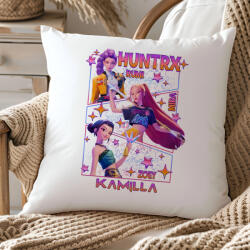 Deconline Crafts Egyedi neves Kpop Démonvadászok stílusú "HUNTRIX" párnahuzat személyre szabható 40 cm (DO59430-PILLOW)