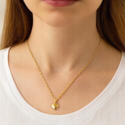 Golden Celebrity Aranyozott Sebészeti Acél Nyaklánc Szív Lánccal 18K Ajándék (ZŁOTY POZŁACANY ŁAŃCUSZEK NASZYJNIK SERCE 585)
