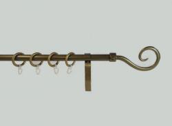  16 mm Ø Sopron függönykarnis szett, 1 soros, bronz, lapostartóval (200 cm)