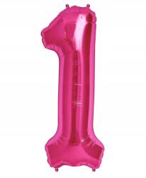 Amazon Nagy Fólia Lufi Születésnapra 1-ES Szám Intenzív Rózsaszín 40CM