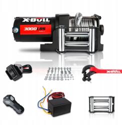 X-BULL Elektromos csörlő X-Bull 12V 1360kg Quad csónak eke Atv kötél 9, 2 m