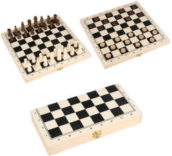 Eddy Sakk és dáma készlet fa - 2 az 1-ben összecsukható tábla Eddy Toys (208300070)