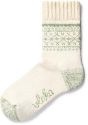 Vlnka Merinó gyapjú zokni "csipke" - zöld zokniméret 35-38