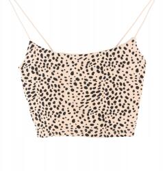 Primark Női Top Primark Testszínű Bézs Pöttyös Foltos Rövid Pántos 2XS