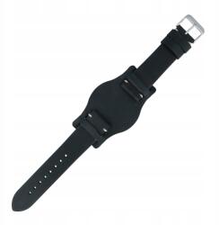 Chermond Bőr Fekete Óraszíj 22 mm Chermond A229 Teleszkópokhoz Ajándék (pasek do zegarka 22 mm)