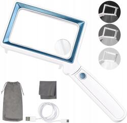 Amazon Nagyító 4x10x 20 Led Lámpával, Olvasáshoz, Ékszerészethez, Fehér-kék (353474130)