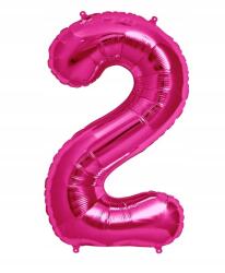 Amazon Nagy Fólia Lufi Születésnapra 2-ES Szám Intenzív Rózsaszín 40CM
