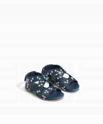 ZARA Sötétkék Tépőzáras Szandál, Size 21, lányoknak, virágmintás (296137)
