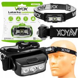 Vayox Fejlámpa Akkumulátoros Fejlámpa Led Usb Fejlámpa (LATARKA CZOŁOWA ZE ŚWIATŁEM POLICYJNYM VA0174)
