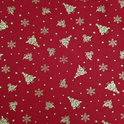  Karácsonyi textil - Piros mintás