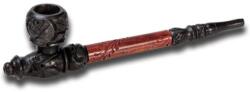 Black Leaf Pipa din lemn Ebony carved wood 21cm