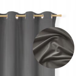 Tekstylier Velúr Függöny Átvezetőkkel 140x250 Velvet vastag velúr Grafit (Grafitowa zasłona welurowa 140x250 przelotki)