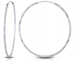 Tessoria Nagy ezüst karika fülbevaló nőknek, gyémántcsiszolt, 5, 5 cm, 925-ös finomságú (214666)